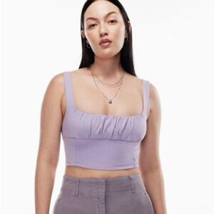Aritzia Wilfred Pink Crop Top